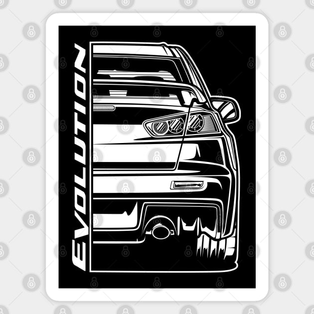 Lancer Evolution X (White Print) Magnet by idrdesign